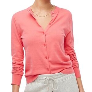 J. Crew Factory Cotton Jackie Cardigan in Guava 🦩